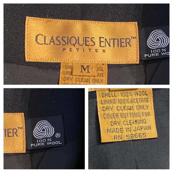 Classiques Entier Black 100% Wool Blazer SZ MP Career Office - Picture 12 of 12